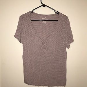 Pink and white stripe t shirt